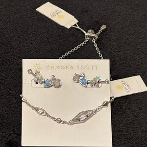 Kendra Scott Silver and Iridescent Jewelry Set